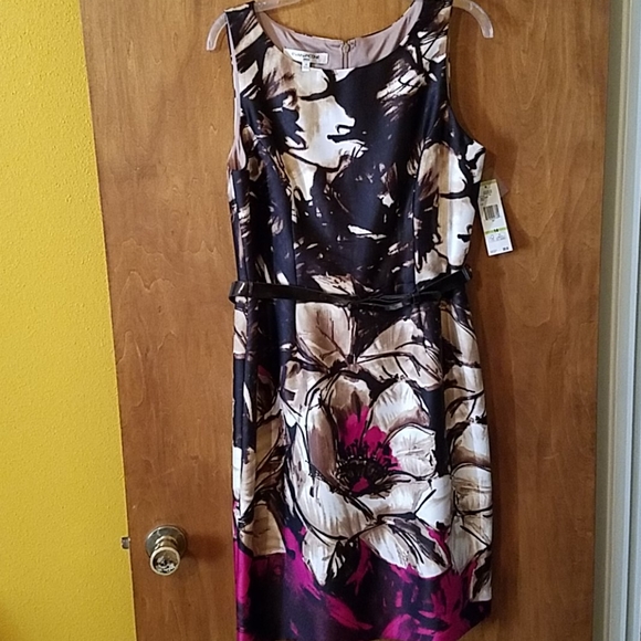 Evan-Picone print sleeveless sheath dress - Picture 1 of 7